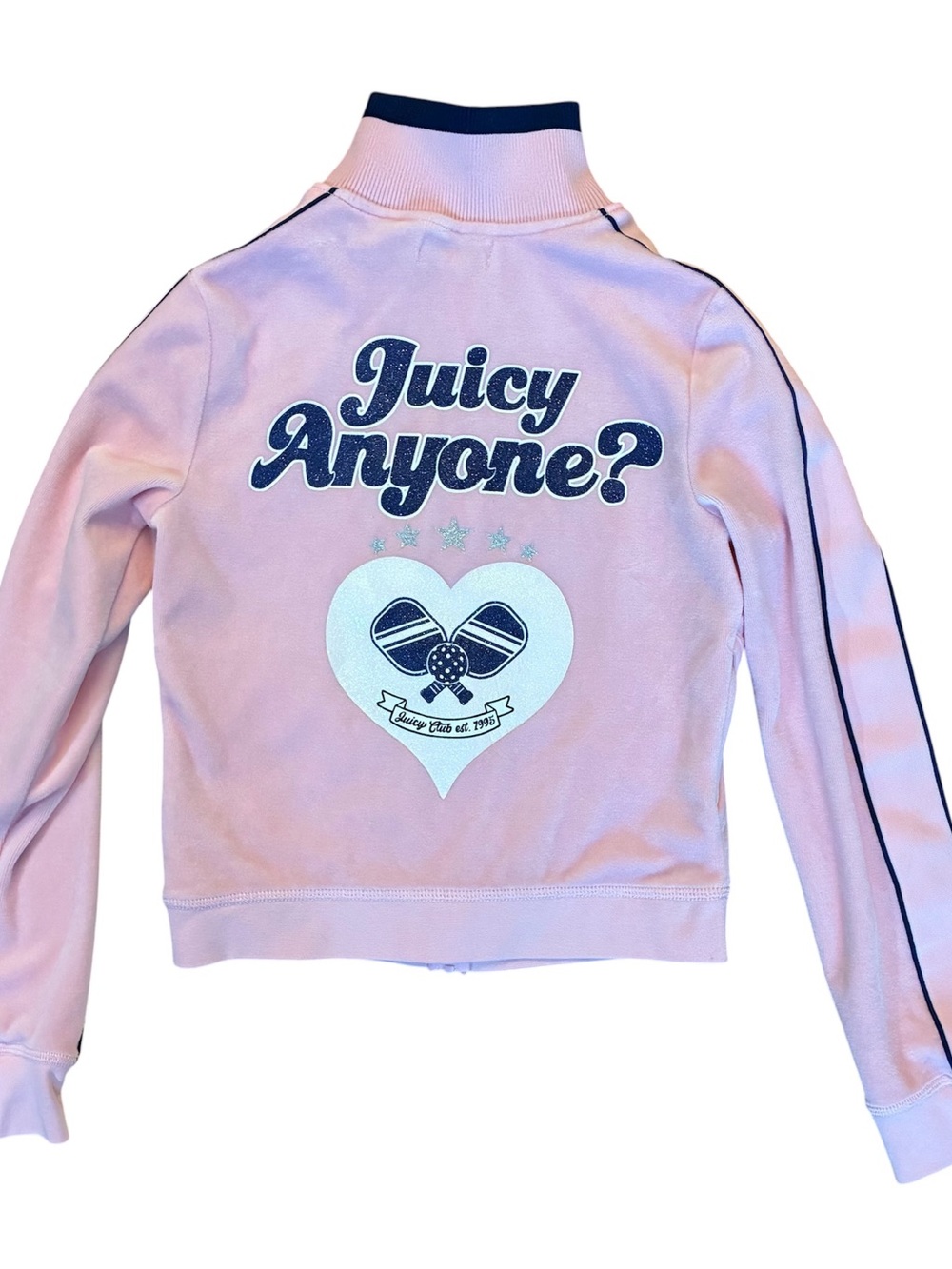 Juicy Couture Women's Small “Juicy Anyone?" Pickleball Velour Jacket Y2K